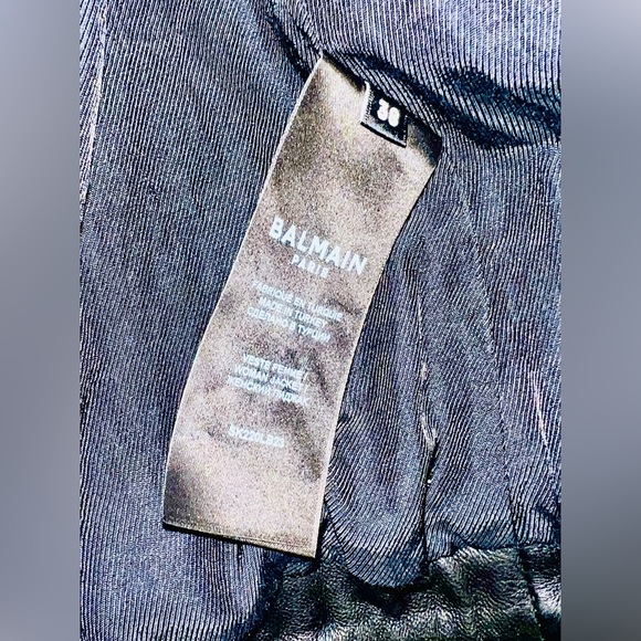 Balmain Black Leather Jacket - Picture 5 of 13